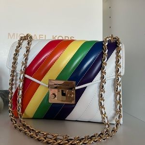 Multicolor Michael Kors white bag.